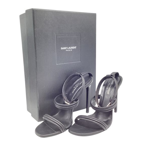 YSL Pumps Women’s Size 8 Mat Nappa Leather Strappy in Black - Picture 1 of 5